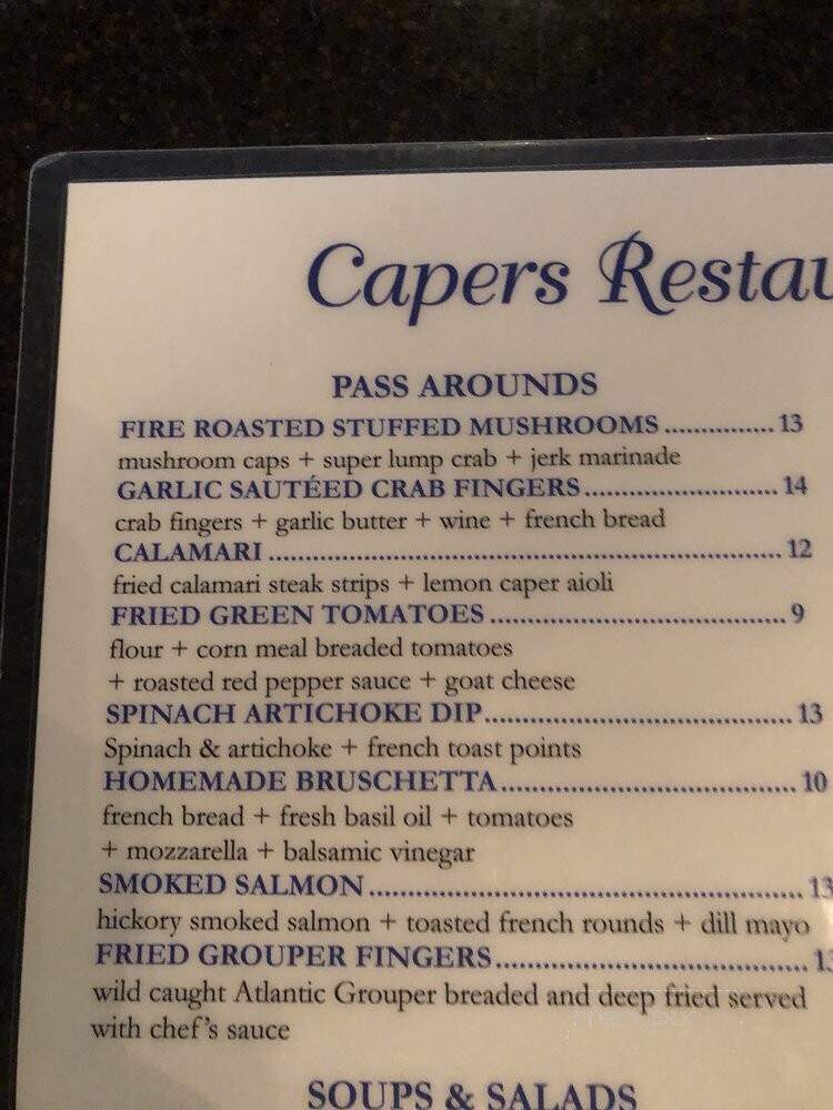 Capers On Main Restaurant & Bar - Kennesaw, GA menu_pic