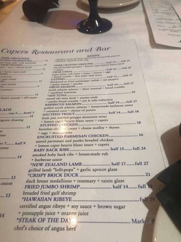 Capers On Main Restaurant & Bar - Kennesaw, GA menu_pic