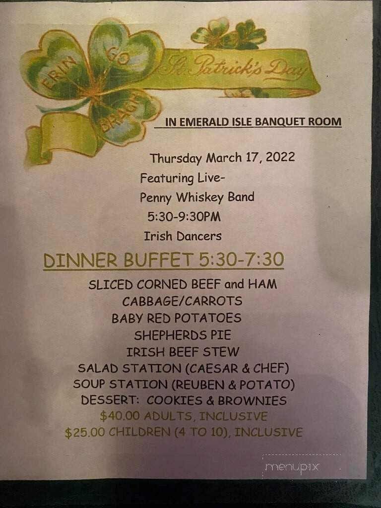 Sean Patrick's Restaurant - Getzville, NY menu_pic