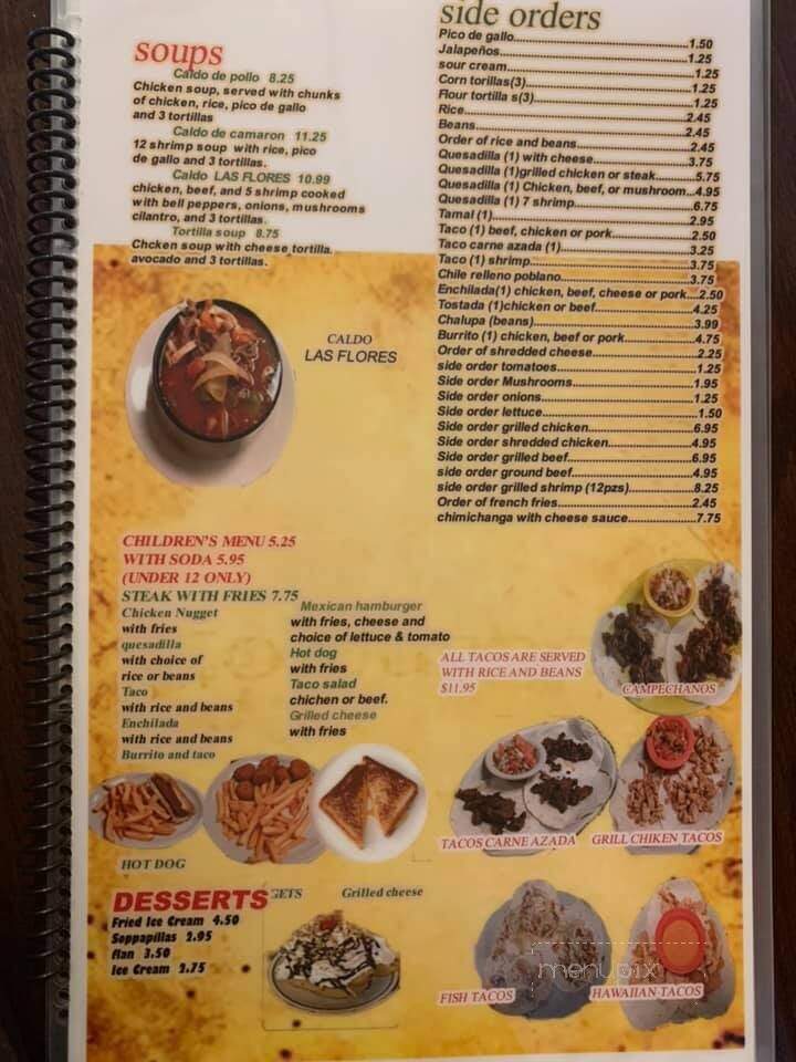 Las Flores Mexican Restaurant - Indianola, IA menu_pic
