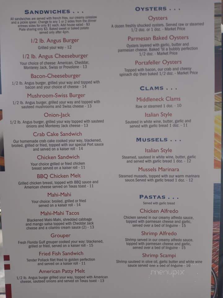 Port Steak & Seafood Restaurant - Haines City, FL menu_pic
