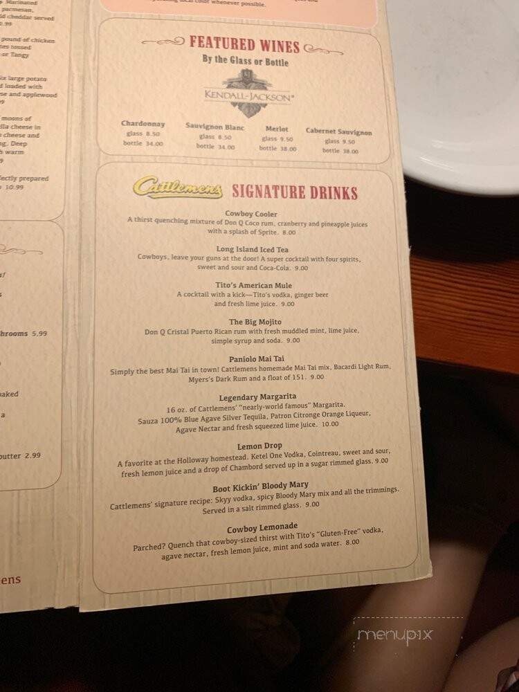 Cattlemen's Restaurant - Roseville, CA menu_pic
