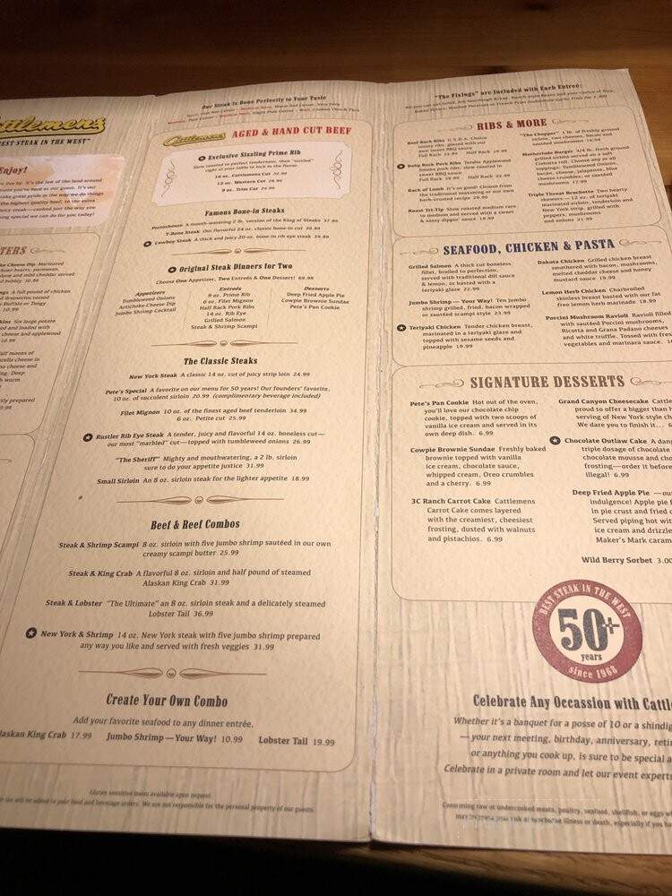 Cattlemen's Restaurant - Roseville, CA menu_pic