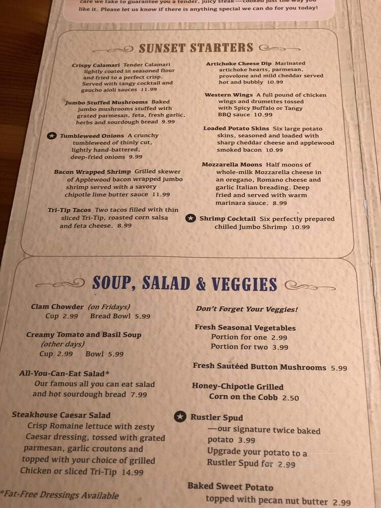 Cattlemen's Restaurant - Roseville, CA menu_pic