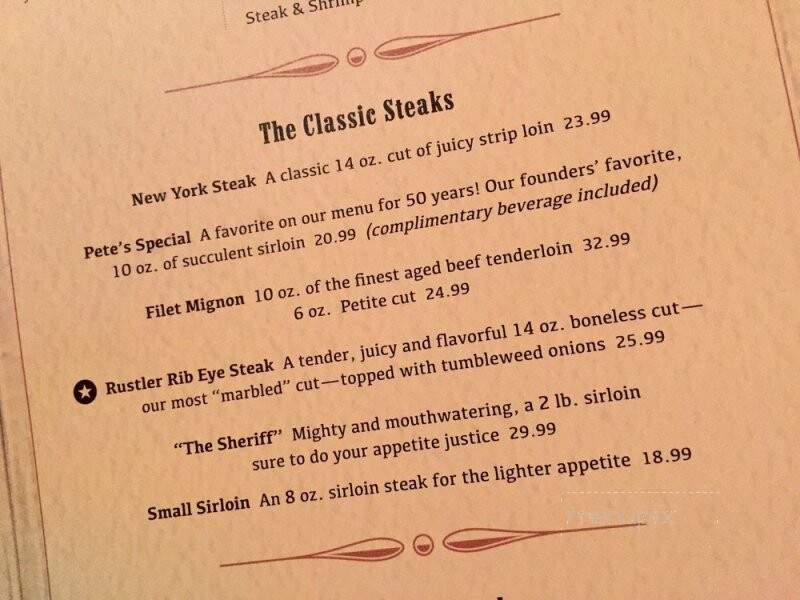 Cattlemen's Restaurant - Roseville, CA menu_pic