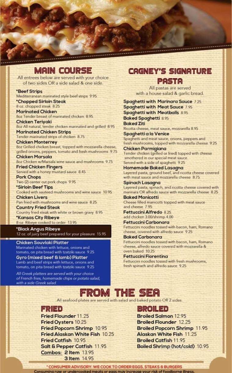 Cagney's Kitchen - Wilkesboro, NC menu_pic