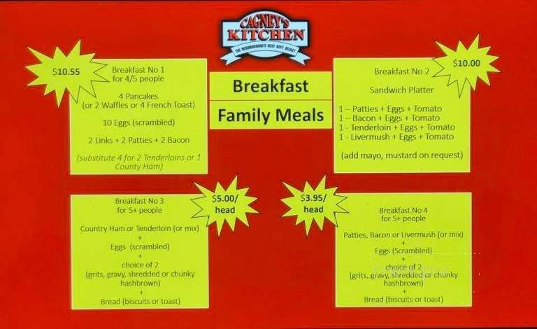 Cagney's Kitchen - Wilkesboro, NC menu_pic