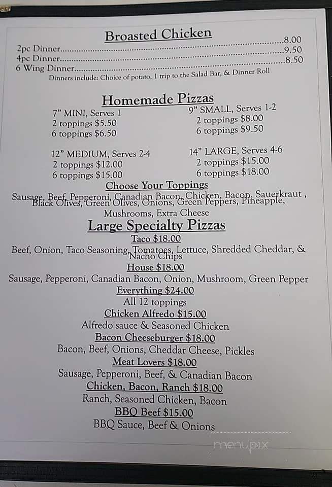 Hole In The Wall - Lawler, IA menu_pic