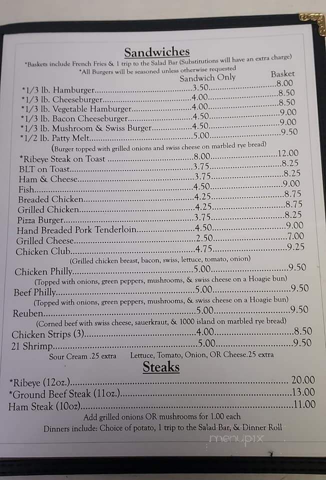 Hole In The Wall - Lawler, IA menu_pic