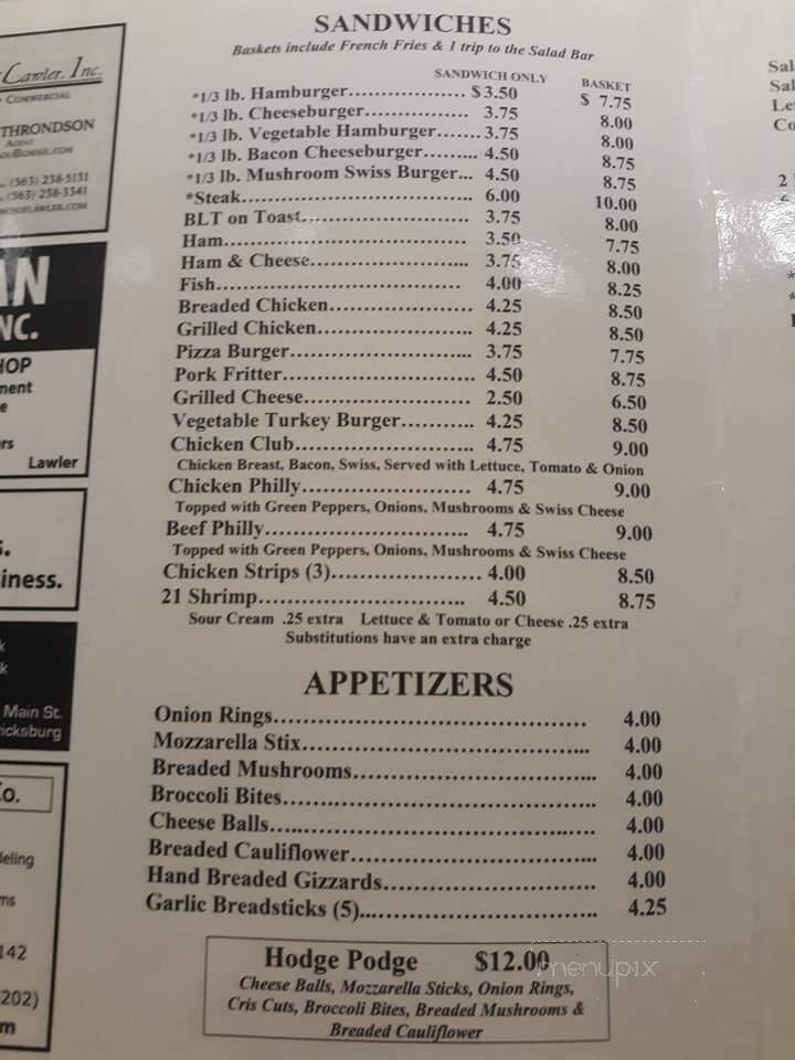 Hole In The Wall - Lawler, IA menu_pic