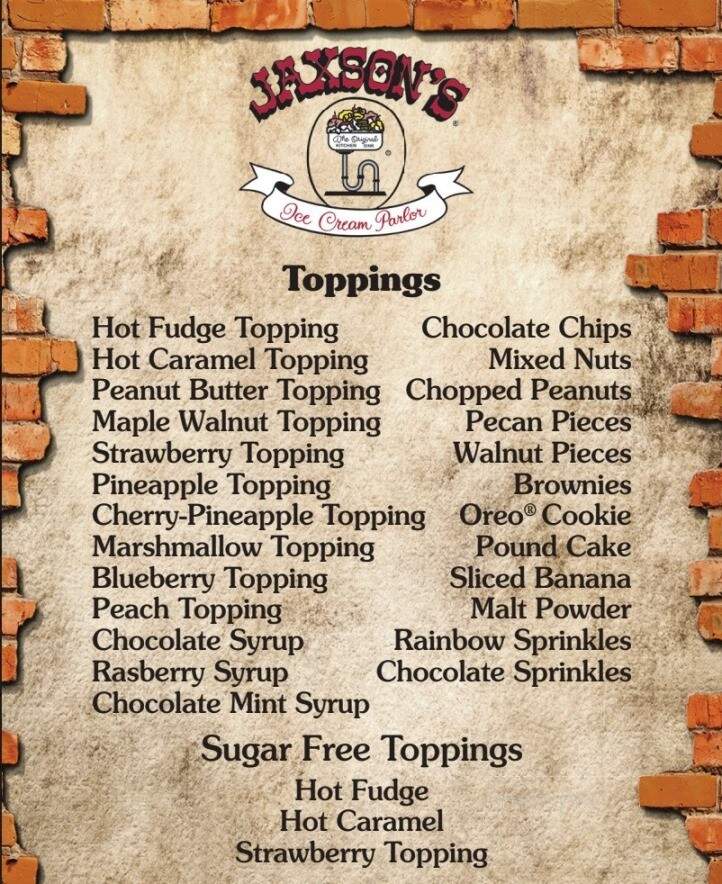 Jaxson's Ice Cream Parlor - Dania, FL menu_pic