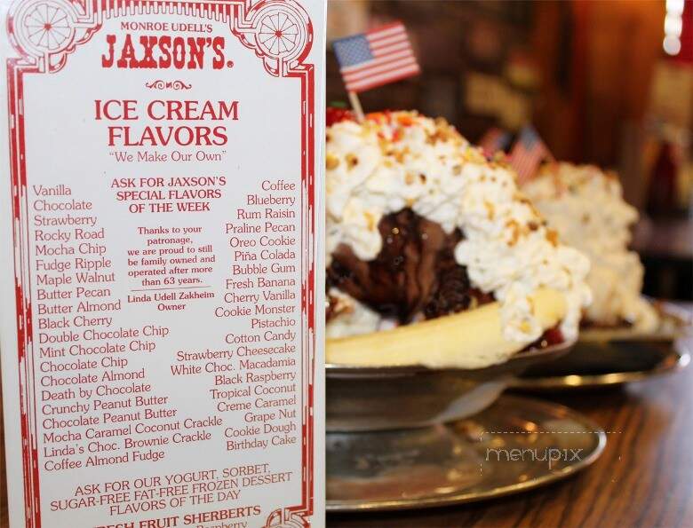 Jaxson's Ice Cream Parlor - Dania, FL menu_pic