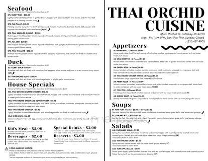 Thai Orchid Cuisine - Petoskey, MI menu_pic