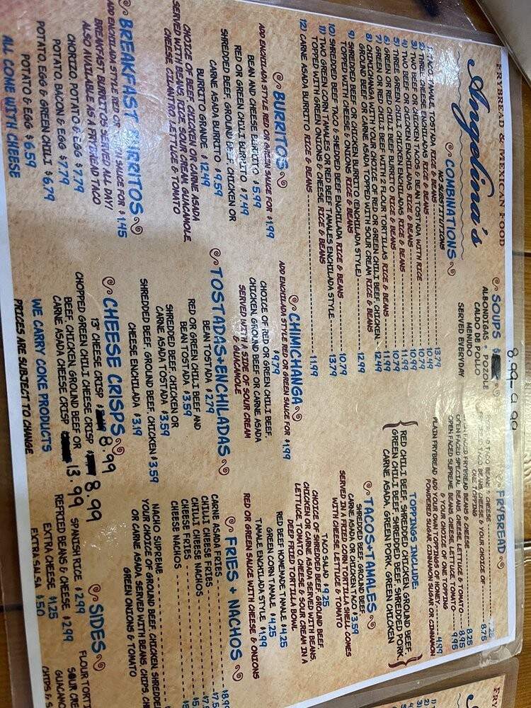 Angelina's Fry Bread - Glendale, AZ menu_pic
