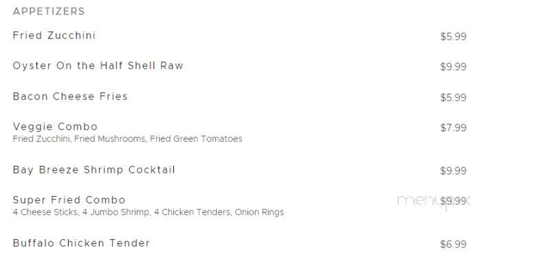 Bay Breeze - Hendersonville, NC menu_pic