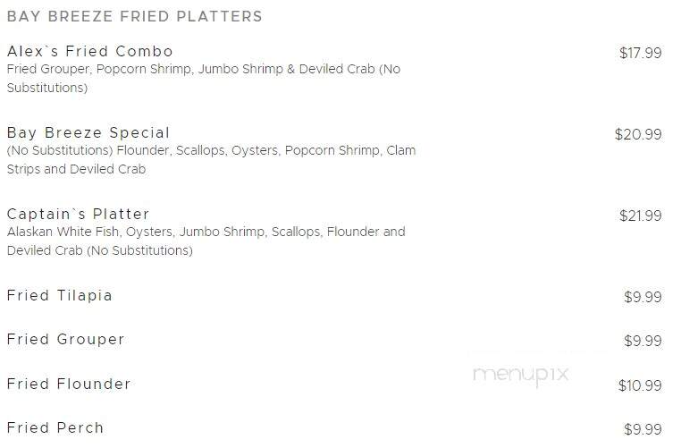 Bay Breeze - Hendersonville, NC menu_pic
