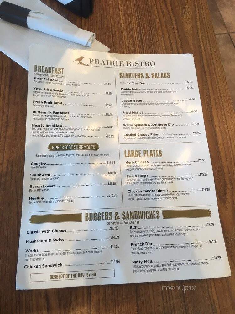 Prairie Bistro - Winnipeg, MB menu_pic