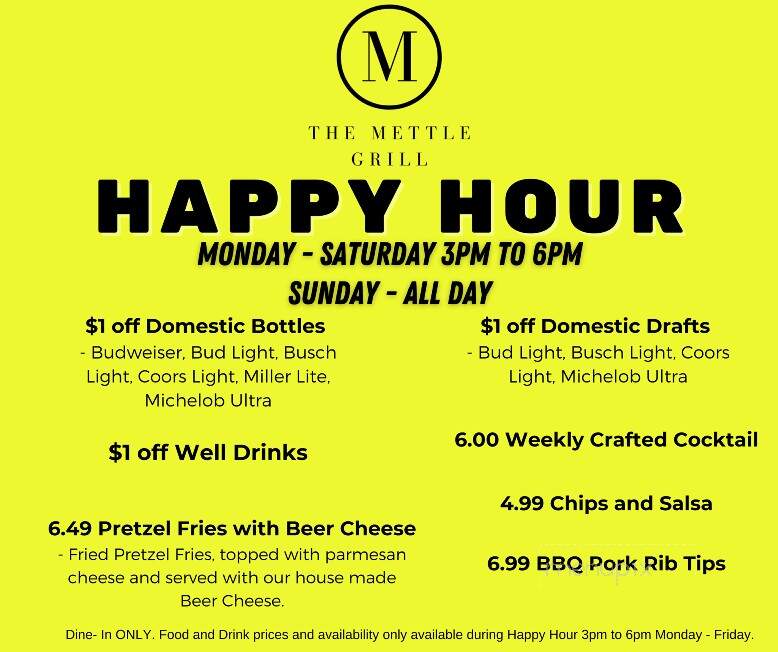 The Mettle Grill - Hickman, NE menu_pic