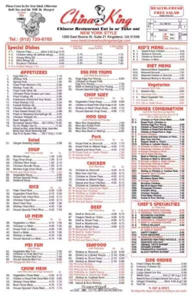 China King - Kingsland, GA menu_pic