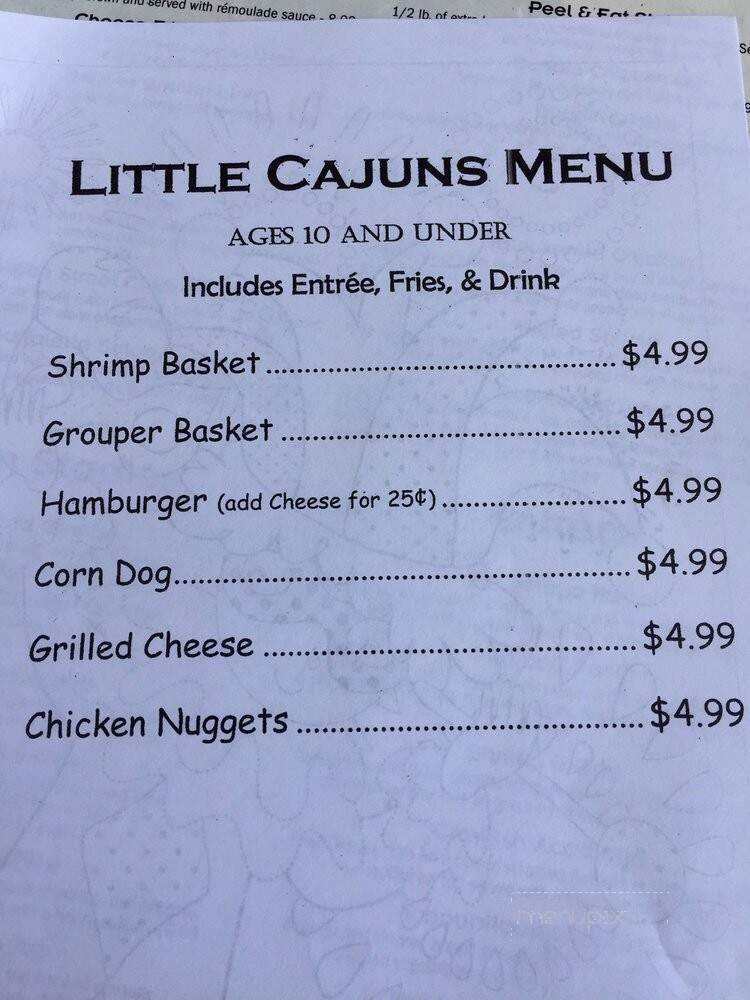 Coosh's Bayou Rouge - Tallahassee, FL menu_pic