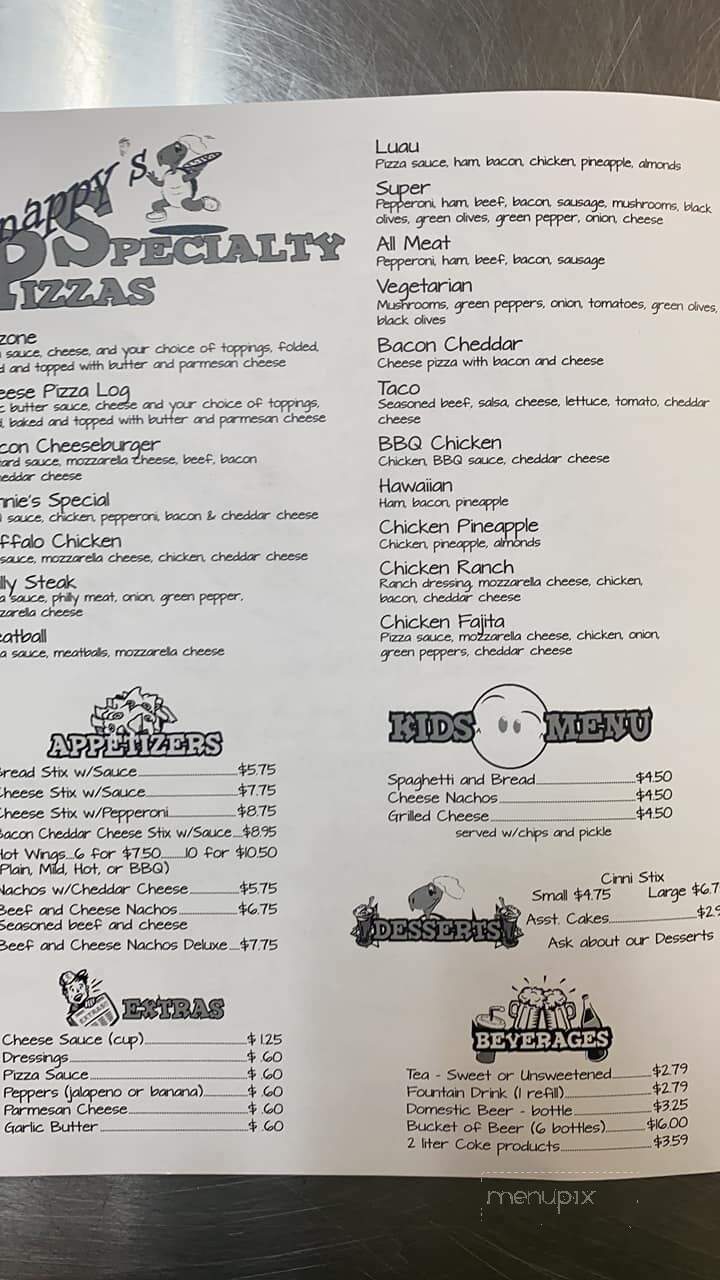Snappy's Pizza - Fairview, TN menu_pic