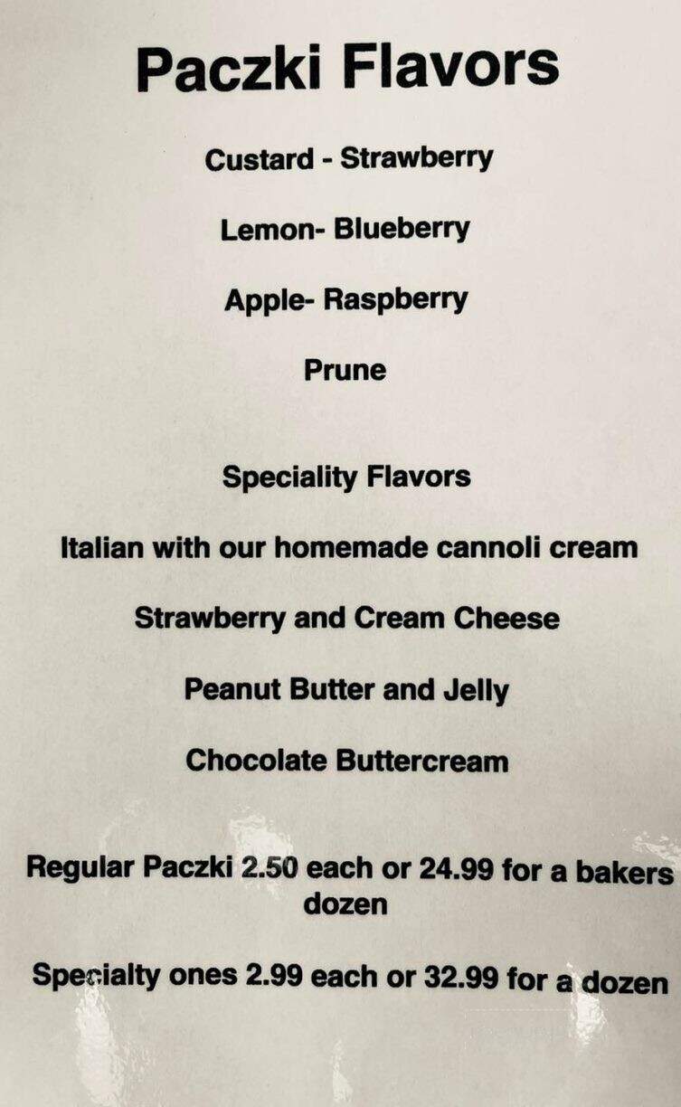Giuseppe's Bakery - Eastpointe, MI menu_pic