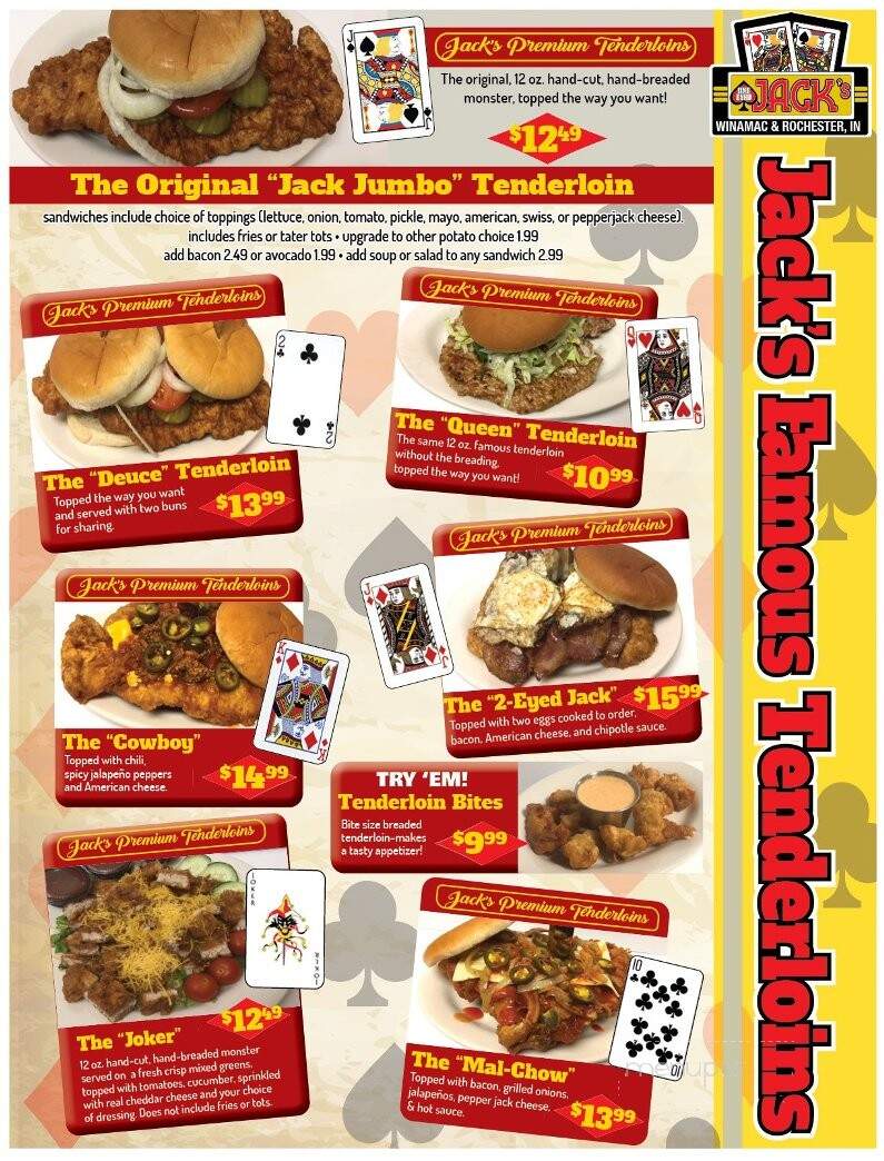 One Eyed Jack's - Winamac, IN menu_pic