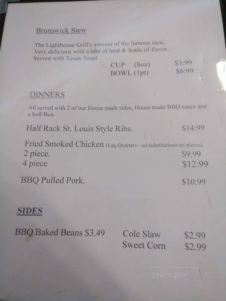 Lighthouse Grill - Ray City, GA menu_pic