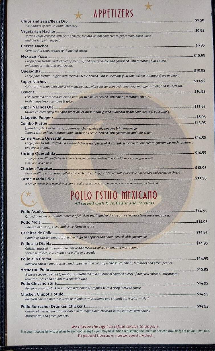 Luna Mexican Cuisine - Medford, OR menu_pic