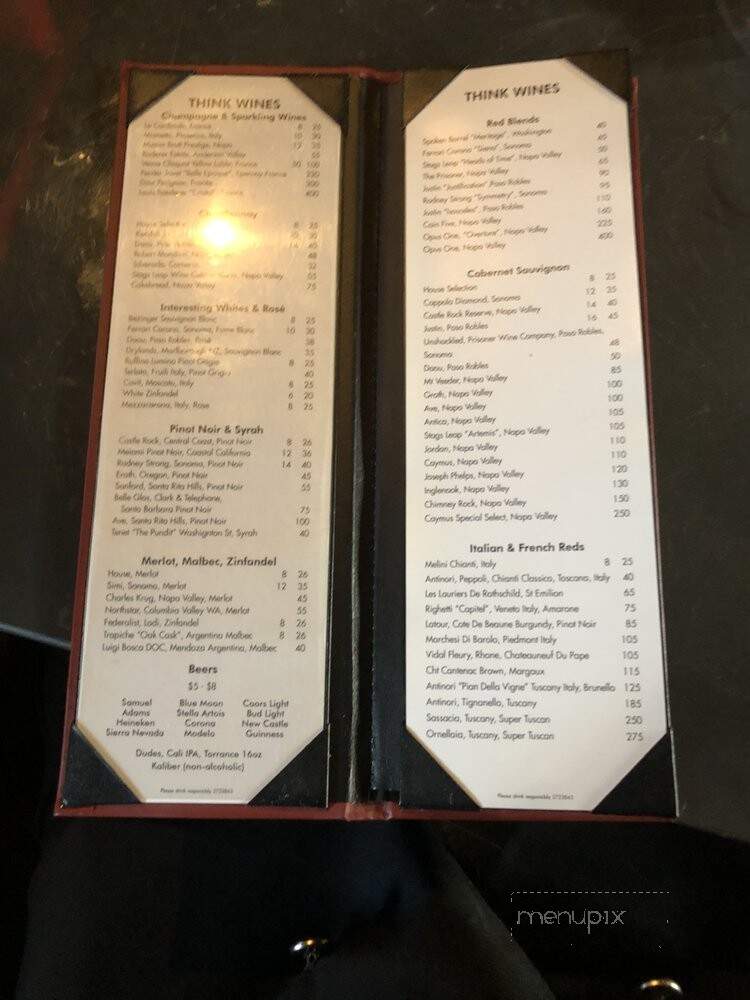 Think Prime Steakhouse - Rancho Palos Verdes, CA menu_pic
