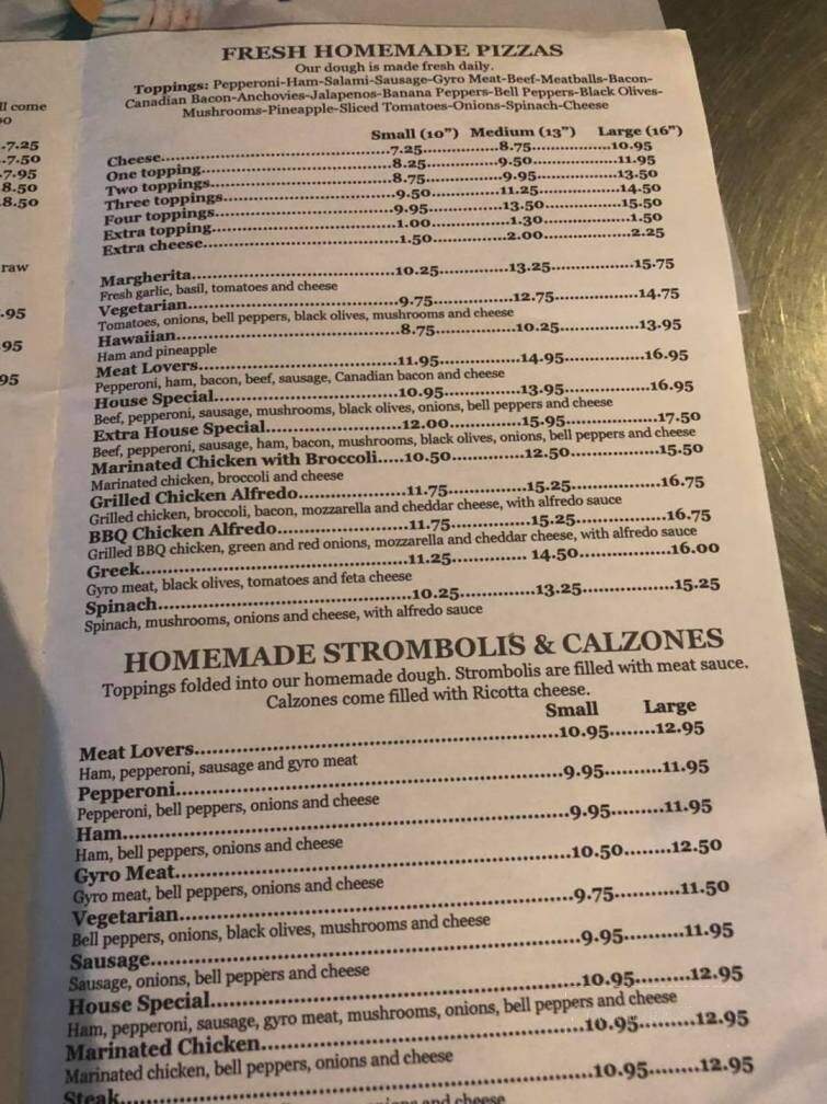 Sophia's Pizzeria - Hartsville, SC menu_pic
