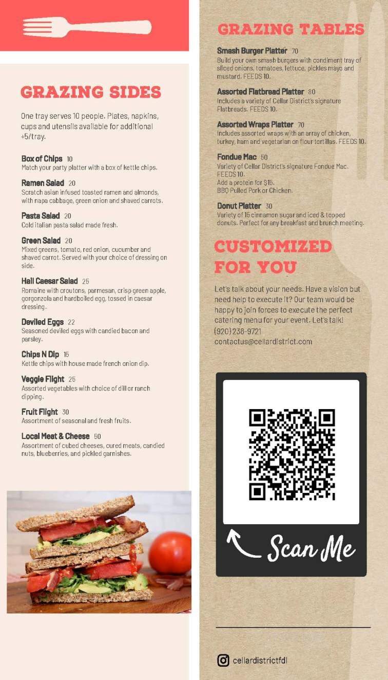 Cellar District - Fond du Lac, WI menu_pic