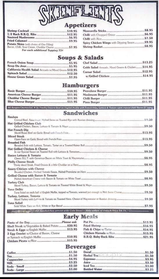 Skinflints Restaurant - Brooklyn, NY menu_pic