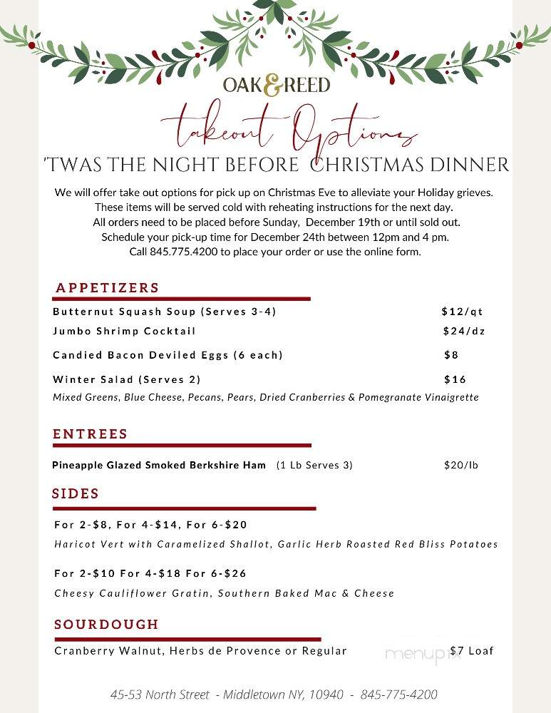 Oak & Reed - Middletown, NY menu_pic