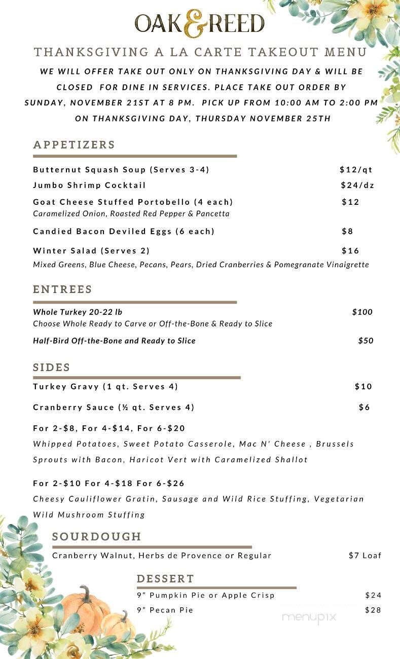 Oak & Reed - Middletown, NY menu_pic