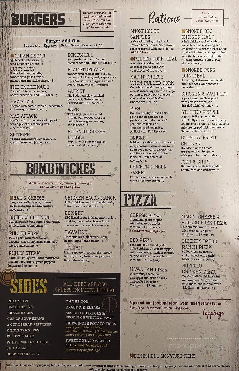 Bombshells & Ales - Ashland, KY menu_pic
