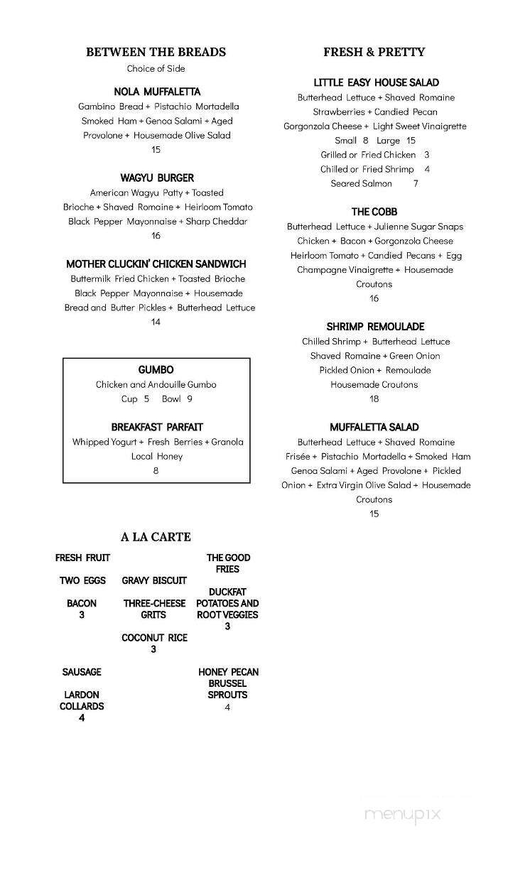The Little Easy Cafe - Natchez, MS menu_pic