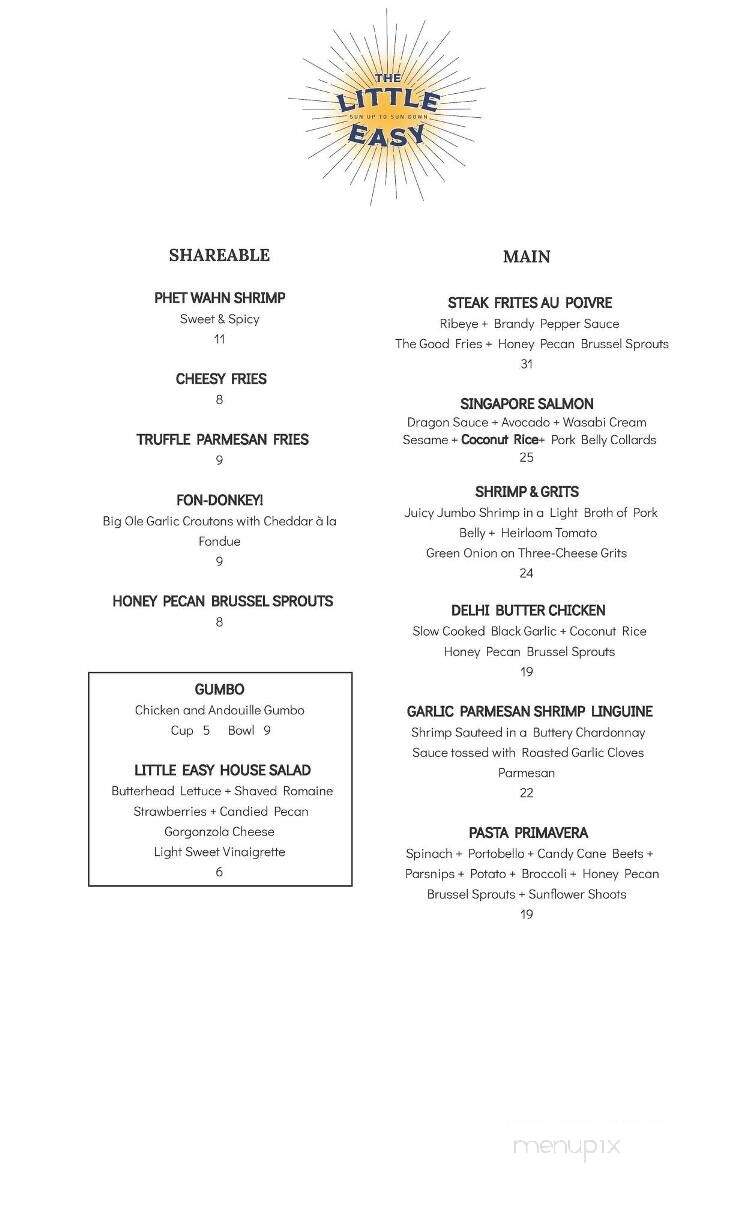The Little Easy Cafe - Natchez, MS menu_pic