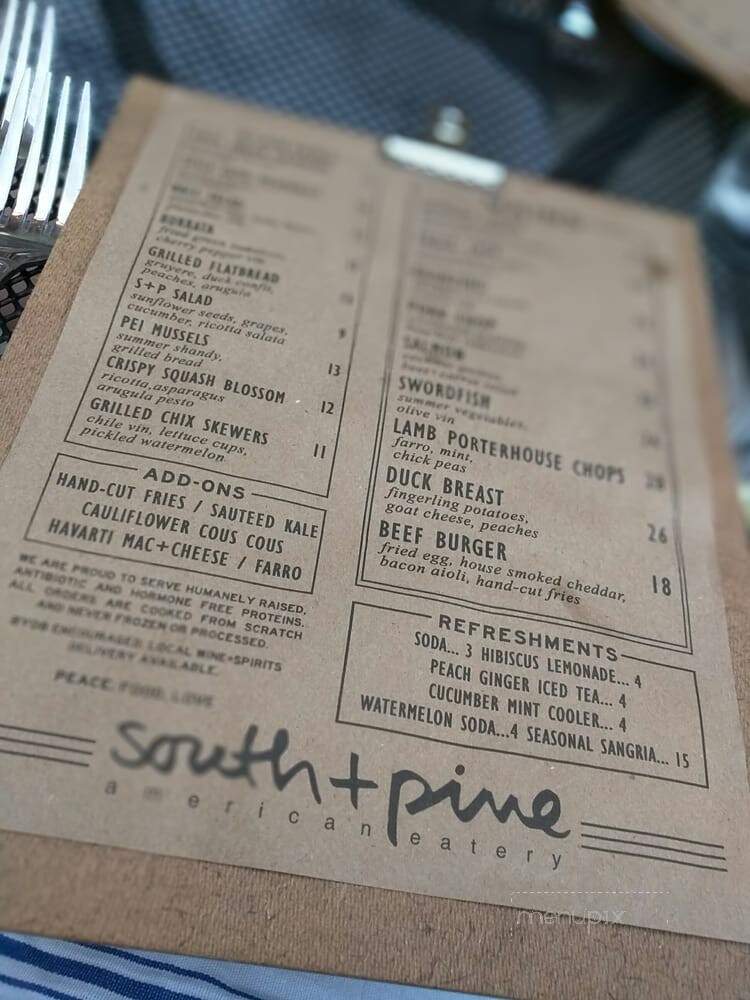 South + Pine American Eatery - Morristown, NJ menu_pic