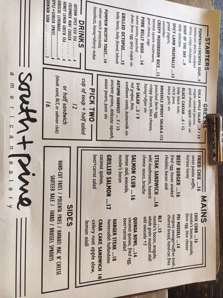 South + Pine American Eatery - Morristown, NJ menu_pic