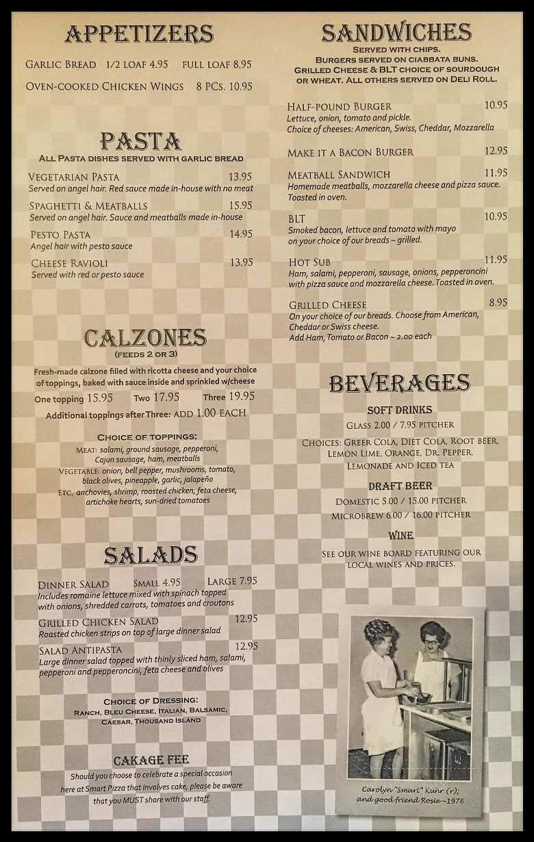 Smart Pizza - Guerneville, CA menu_pic