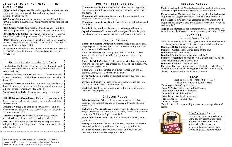 La Esperanza Restaurant - Lindenwold, NJ menu_pic
