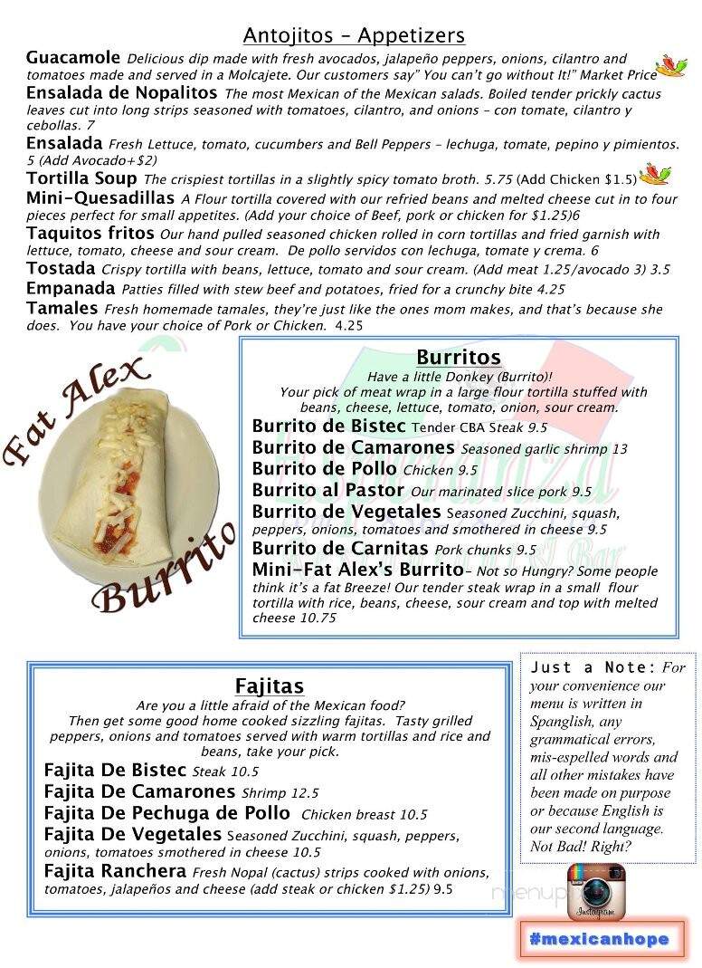 La Esperanza Restaurant - Lindenwold, NJ menu_pic