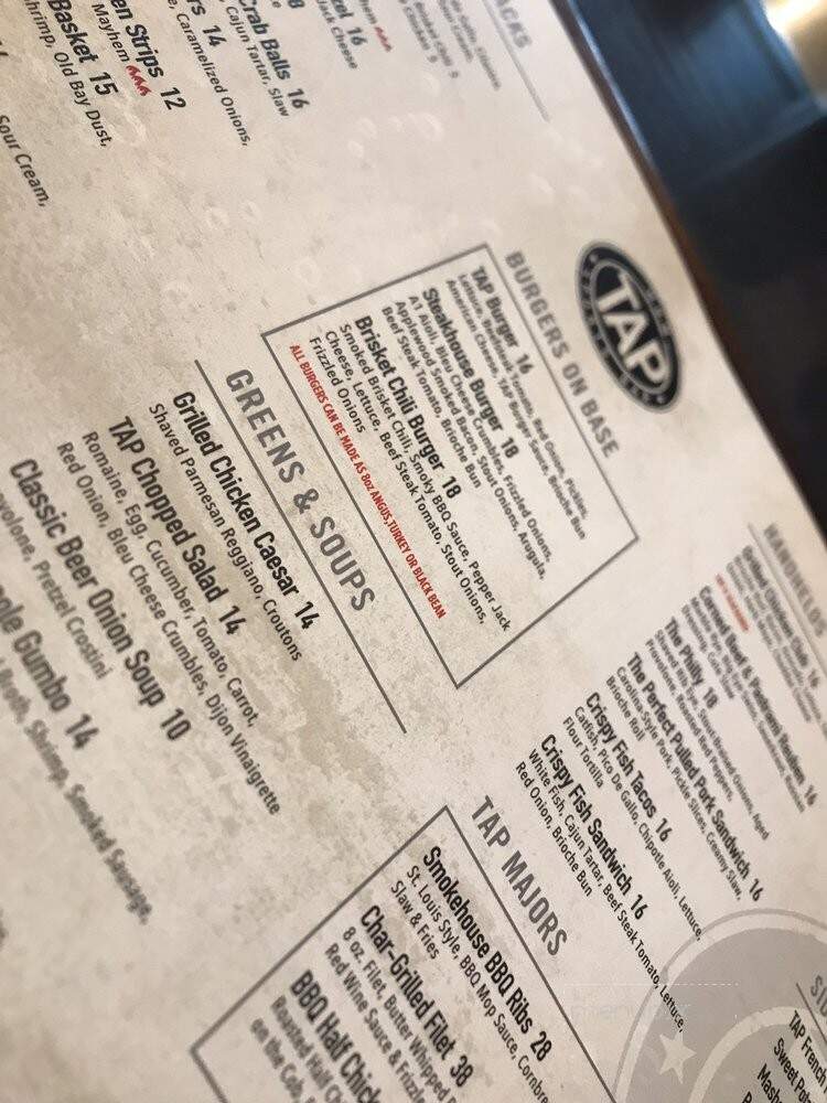 TAP Sports Bar - National Harbor, MD menu_pic