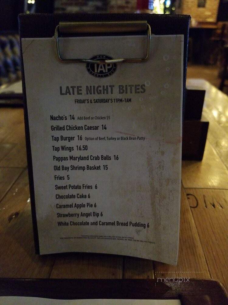 TAP Sports Bar - National Harbor, MD menu_pic