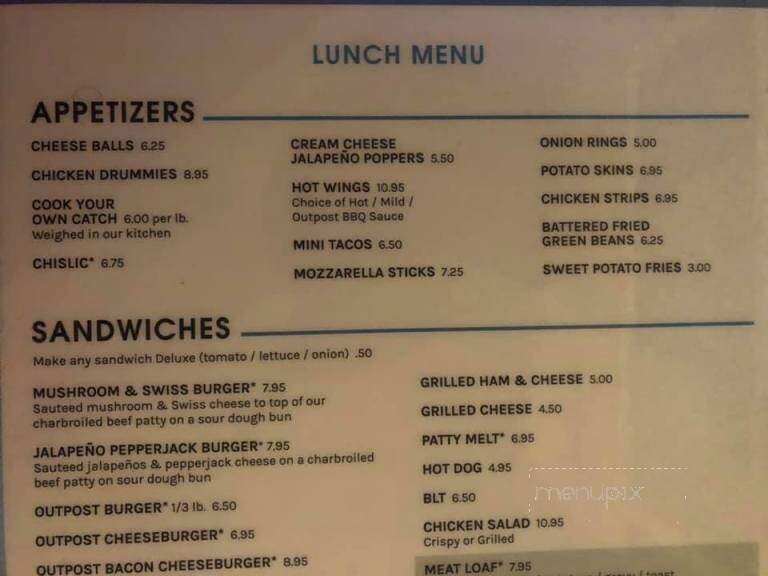 Outpost Lodge - Pierre, SD menu_pic