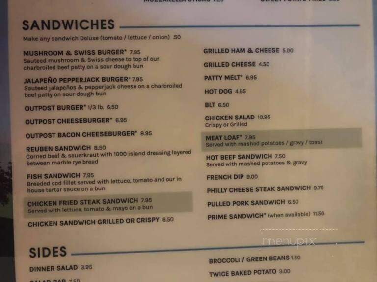 Outpost Lodge - Pierre, SD menu_pic