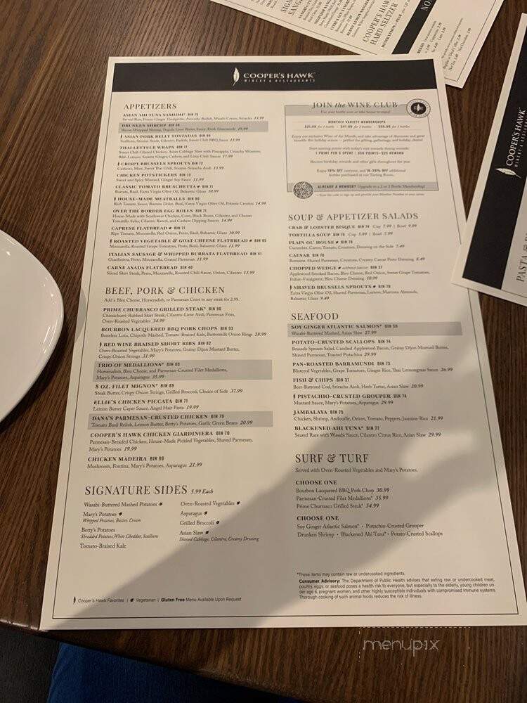 Cooper's Hawk Winery & Restaurants - Avon, IN menu_pic