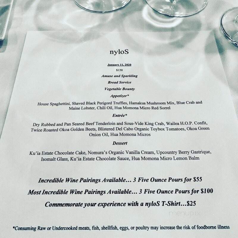 Nylos - Paia, HI menu_pic