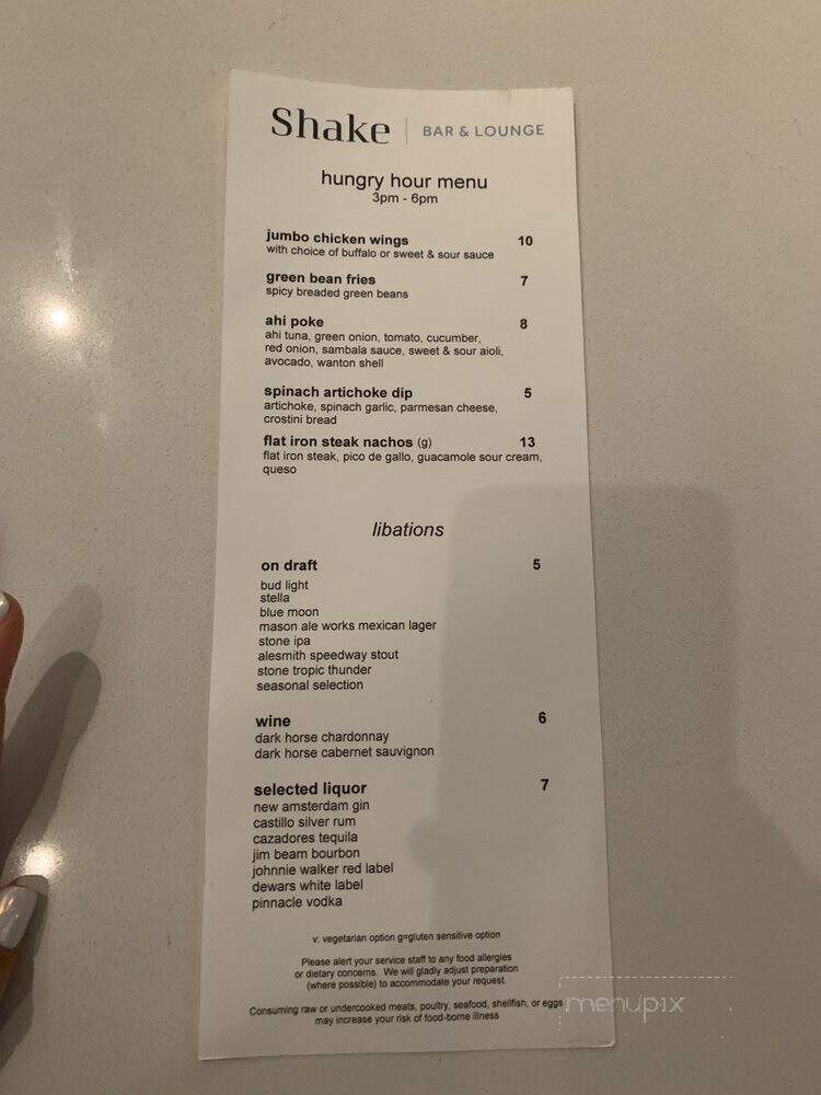Shake | Bar and Lounge - San Diego, CA menu_pic